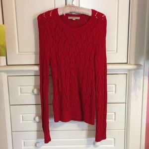 Red partially wool sweater
